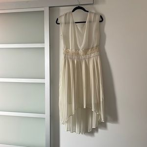 Off white high low dress with low back